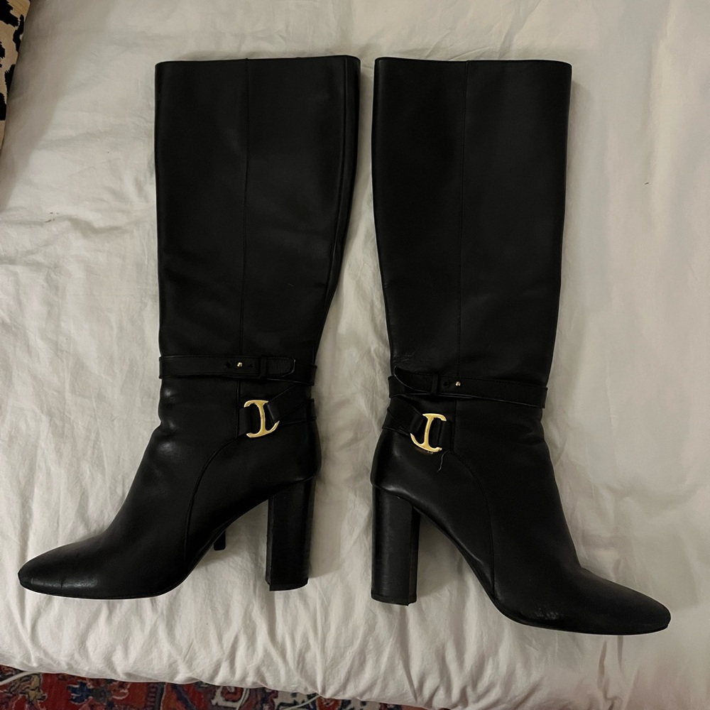 Lauren Ralph Lauren Black Heeled Riding Boots